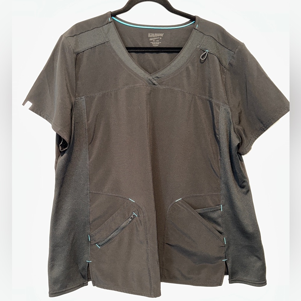 Black Plus Size Scrub Top